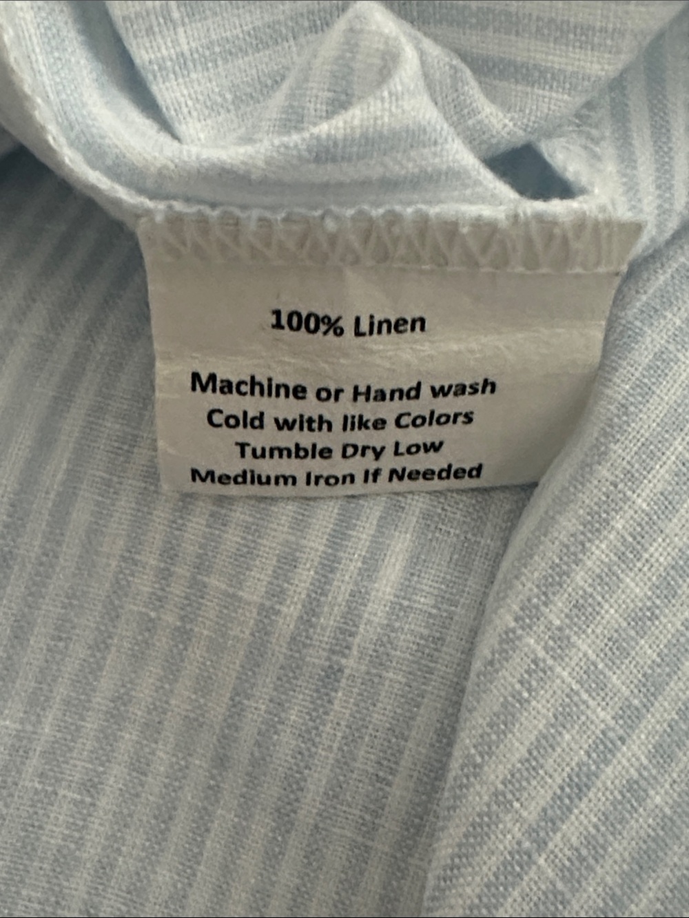 Sara Campbell The Daniella Long Linen Tunic Top Light Blue Stripe Sz Medium Chic - Picture 10 of 12